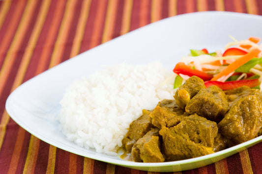 Classic Curry Goat with White Rice